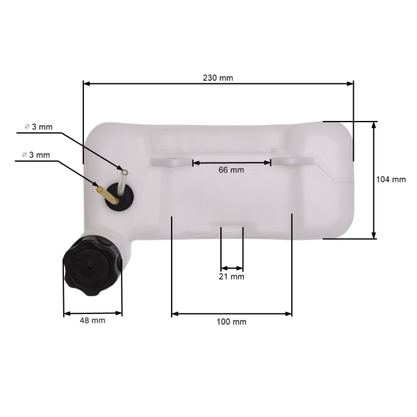 Kraftstofftank für chinesische Freischneider und Freischneider aus dem Hobbymarkt mit einem Hubraum von 43 cc 52 cc