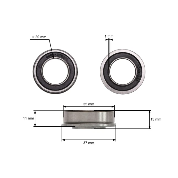 Kugellager 20 mm x 35 mm x 12,8 mm Castel Garden Stiga Alpina Honda (OEM 1136-0157-01 125122200/2 80190-Y09-003 80264-VK1-003 125122200/2 25122200/2) 20 mm x 35 mm x 12,8 mm