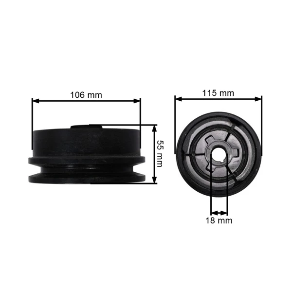 Kupplung für  Motorhacken Außendurchmesser 115 mm x Lochdurchmesser 20 mm für 1 Keilriemen 13 mm