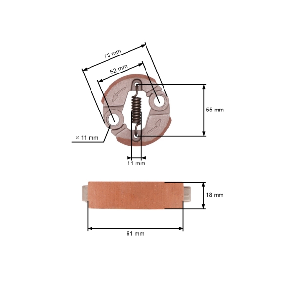 Kupplung für Oleomac 730T 735T 740T 746 750 753 755 Sparta 37 42 44 370T 380T 440T Efco 8400 8420 8460 8510 8530 8550 Freischneider roter Belag (OEM 4191153AR)