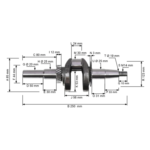 Kurbelwelle für Honda GX200 Zongshen 168F Motoren (OEM 13310ZL0600 13310ZL0600 13310ZL0890E 13310ZL0601)
