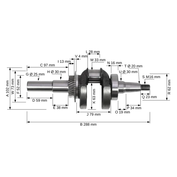 Kurbelwelle für Honda GX240 GX270 Zongshen 177F Motoren (OEM 13310ZH9000 13310ZH9010)