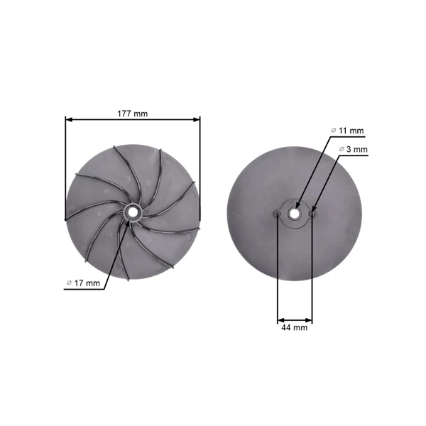 Lüfter für Elektromäher Castel Garden Stiga Variolux (OEM 22465602/0 322465602/1 1136-0673-01)