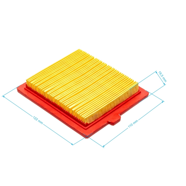Luftfilter 122 mm x 109 mm x 20 mm für GGP Stiga Castelgarden Motoren (OEM 18550147/0 1111-9169-01)