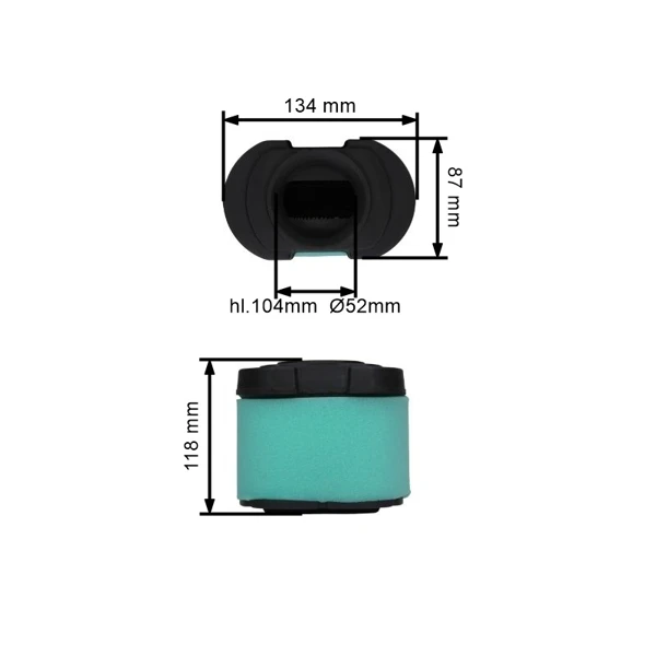 Luftfilter 129 mm x 113 mm x 70 mm für Briggs & Stratton Intek V-Twin Motoren Leistung 16,0 PS - 27,0 PS (OEM 792105 276890 4233)