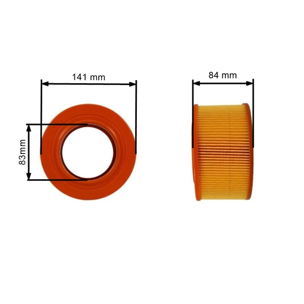 Luftfilter 140 mm x 87 mm x 80 mm für Hatz-Motoren MOTOR SUPRA MOTOR SUPRA 1D30 1D31 1D40 1D41 1D42 (OEM 04030100)