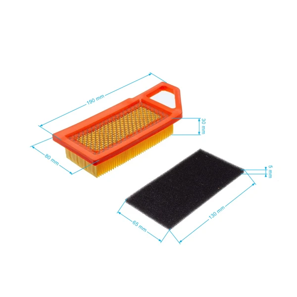 Luftfilter 190 mm x 145 mm x 35 mm für GGP Stiga Castelgarden Motoren (OEM 118550321/0 1134-9163-01)