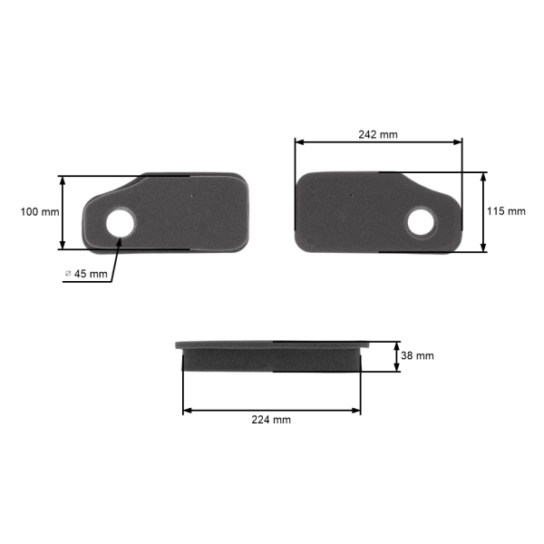 Luftfilter 242 mm x 115 mm x 38 mm für Briggs & Stratton Motoren Leistung 10,0 PS - 11,0 PS (OEM 270843 270843S 30099R 7347)