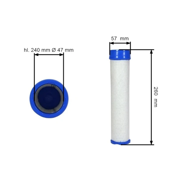 Luftfilter 260 mm x 57 mm x 47 mm für Zongshen GB1000 Motoren (OEM 100078681)