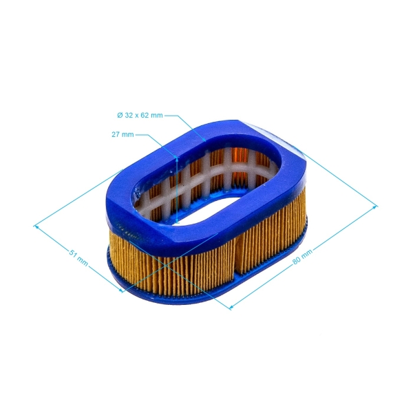 Luftfilter 80 mm x 50 mm x 30 mm für chinesische Motorsägen und Hobbysägen Modell SPS02-45