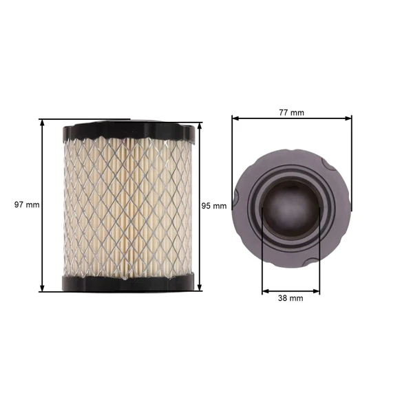 Luftfilter 97 mm x 77 mm x 38 mm für Briggs & Stratton Intek Powerbuilt Motoren 10,5 PS - 14,0 PS (OEM 796032 591583)