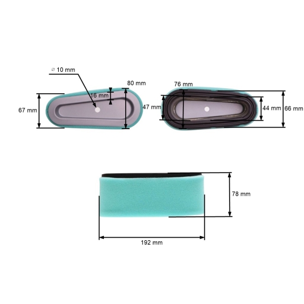 Luftfilter für Briggs & Stratton Motoren 12,5 PS - 17,0 PS (OEM 496894S 496894 493909)