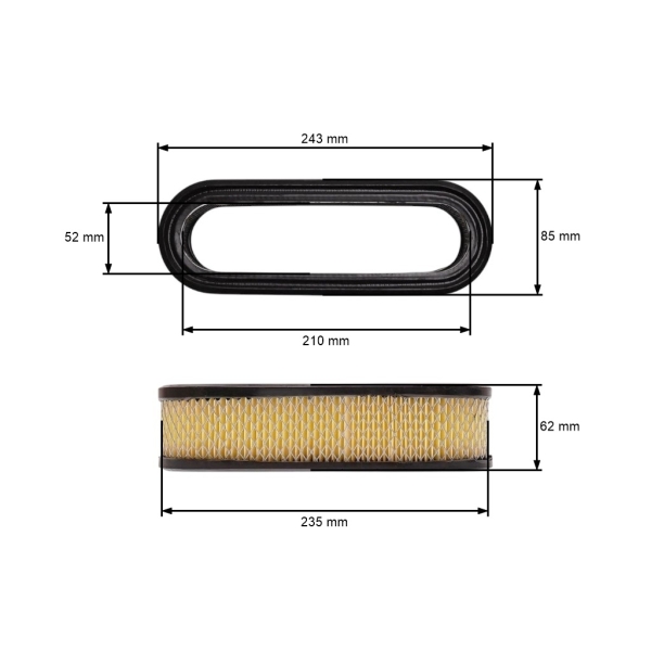 Luftfilter für Briggs & Stratton Motoren Leistung 12,0 PS - 18,0 PS (OEM 394019S)