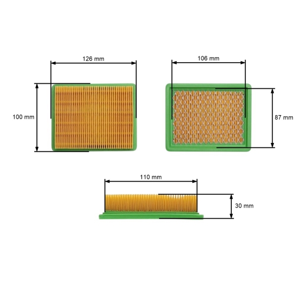Luftfilter für chinesische Rasenmäher und Hobbymäher Modelle DAYE DG 600 DG 450 (OEM GNDG600-117)