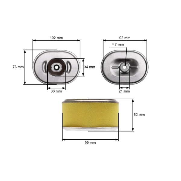 Luftfilter für Honda GX110 GX120 Motoren (OEM 17210ZE0821)