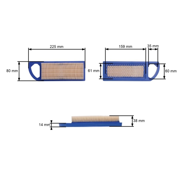 Luftfilter für Motoren Briggs & Stratton Intek OHV IC AVS Leistung 14,0 PS - 21,0 PS (OEM 004214 4214 695547 697014 697776 698083 795115 797008)