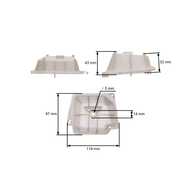 Luftfilter für Stihl MS341 MS361 Kettensägen (OEM 11351201601)
