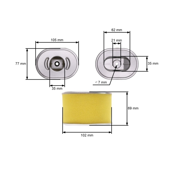 Luftfilter für Zongshen 168FB GB200 Motoren (OEM 100004766)