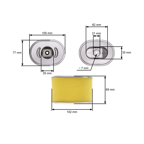 Luftfilter für Zongshen 168FB GB200 Motoren (OEM 100004766)