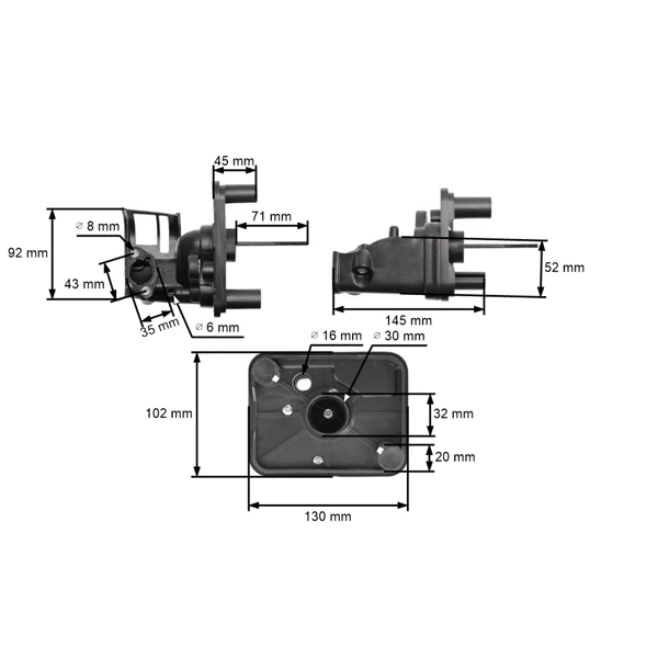 Luftfilterdeckel für Wasserpumpen mit Honda Motoren GX120 GX140 GX160 GX200 Leistung 5,5 PS - 6,5 PS