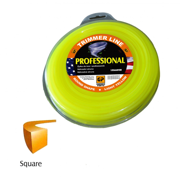 Mähfaden mit durchmesser 1,3 mm Paketlänge 15 m Vierkantprofil für Motorsensen und Trimmer