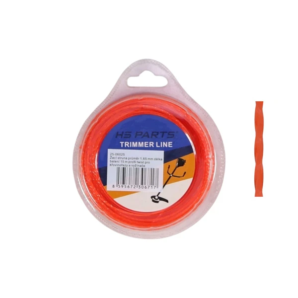 Mähfaden mit durchmesser 1,65 mm Paketlänge 15 m Drallprofil für Motorsensen und Trimmer