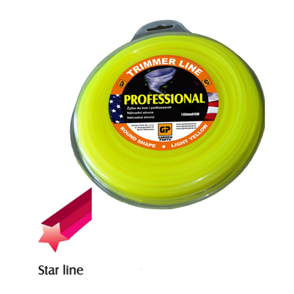Mähfaden mit durchmesser 1,65 mm Paketlänge 15 m Sternprofil für Motorsensen und Trimmer