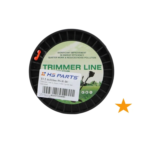 Mähfaden mit durchmesser 2,4 mm Paketlänge 116 m Sternprofil für Motorsensen und Trimmer
