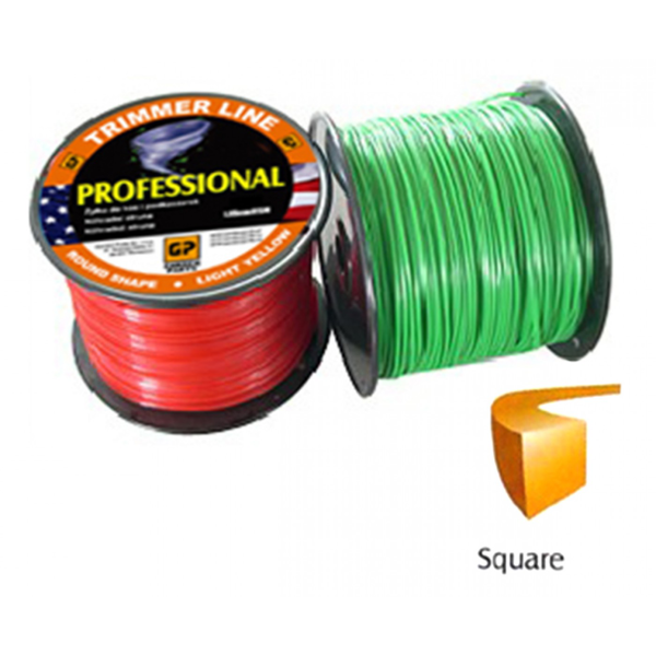 Mähfaden mit durchmesser 2,4 mm Paketlänge 82 m Vierkantprofil für Motorsensen und Trimmer