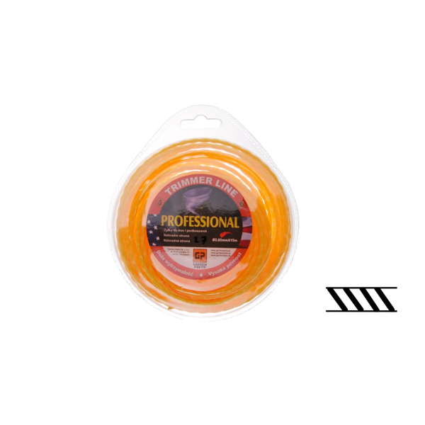 Mähfaden mit durchmesser 2,65 mm Paketlänge 15 m Twist-Profil für Motorsensen und Trimmer