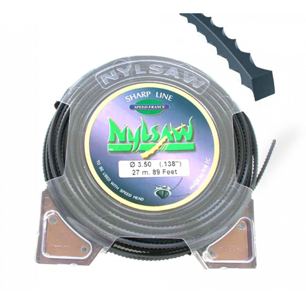 Mähfaden mit durchmesser 3,5 mm Paketlänge 27 m Nylsaw-Profil für Motorsensen und Trimmer