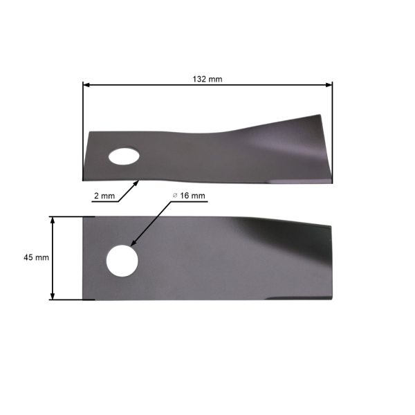 Mähmesser 13,2 cm (5") für Agroma Romet Weibang Rasenmäher WB 454 HB WB 454 SB (OEM 5310410010)