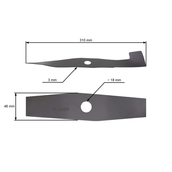 Mähmesser 31 cm (12") mit Auffang für Elektromäher AL-KO Alko 32 (OEM 344769 516747 548854)