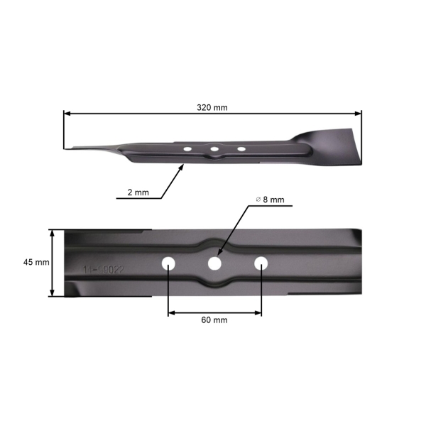 Mähmesser 32 cm (13") für Bosch Rotak 32/320 Elektromäher (OEM F016800108)