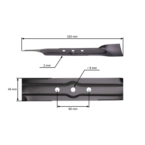 Mähmesser 32 cm (13") für Bosch Rotak 32/320 Elektromäher (OEM F016800108)