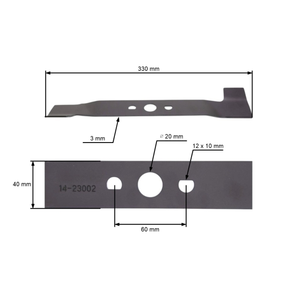 Mähmesser 33 cm (13") für Dolmar Makita Elektromäher (OEM 263001422)
