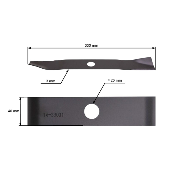 Mähmesser 33 cm (13") für Elektromäher Stiga Honda Castel Garden (OEM 1111275901 1111970001 181004127/0 CG81004117HO)