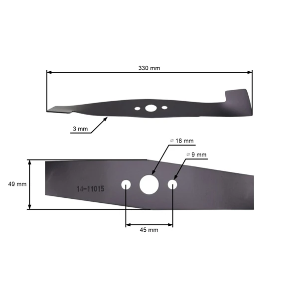 Mähmesser 33 cm (13") mit Aufsatz für Elektromäher Castel Garden Dolmar Stiga Honda (OEM 81004116/0 81004141/0 1111-9156-01 1111915601 CG81004117H1)