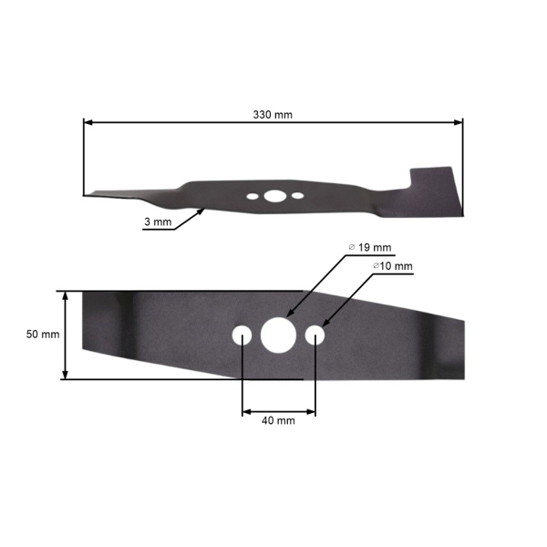 Mähmesser 33 cm (13") mit Sammlung für Elektromäher Agroma 1000W 1100W 1300W