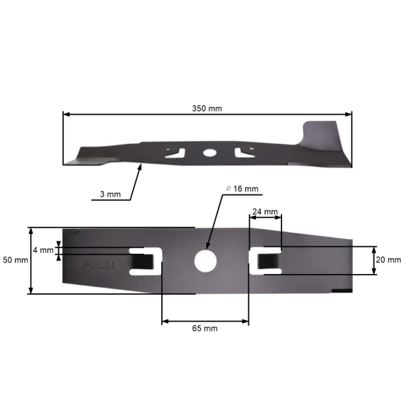 Mähmesser 35 cm (14") für AL-KO Gardena Powermax Elektromäher (OEM 4081-20)