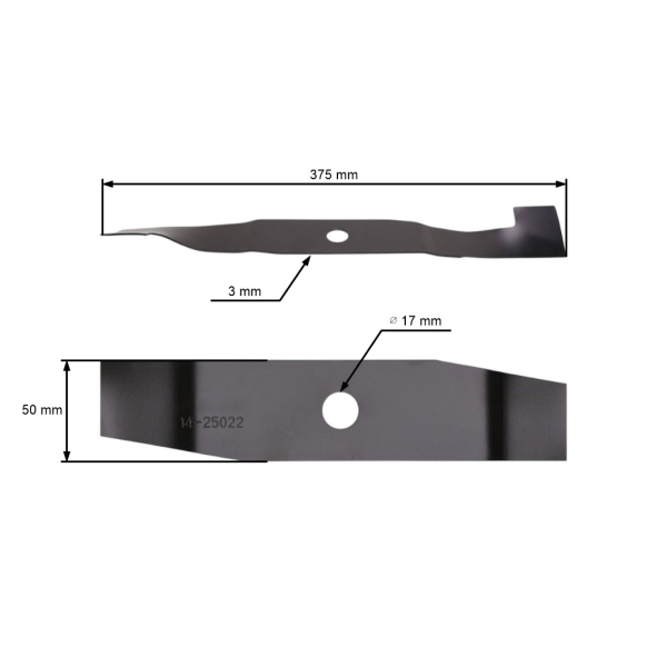 Mähmesser 37,5 cm (15") für Elektromäher MTD Bolens Budget Golf Gutbrod Best Garden Garda CMI OK Toom (OEM 742-0835 913-0801)