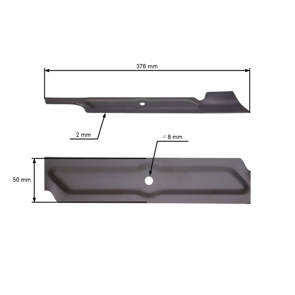 Mähmesser 37,6 cm (15") für Elektromäher MTD Lider Harder Hecht Bosch Alpina Castelgarden Stiga (OEM 092.48.948 J2420000075R J2420000084R 118810003/0)