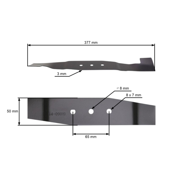 Mähmesser 37,7 cm (16") für AL-KO Alko Classic 3.82SE Elektromäher (OEM 474544 449058)