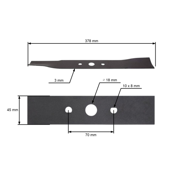 Mähmesser 37,8 cm (15") für Jakmet Elektromäher