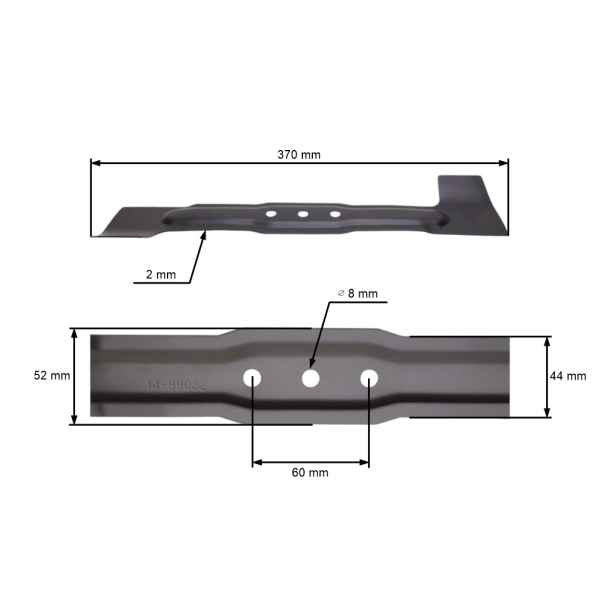 Mähmesser 37 cm (15") für Bosch Rotak Elektromäher (OEM F16800272 F016 L64 190 F016 800 272)