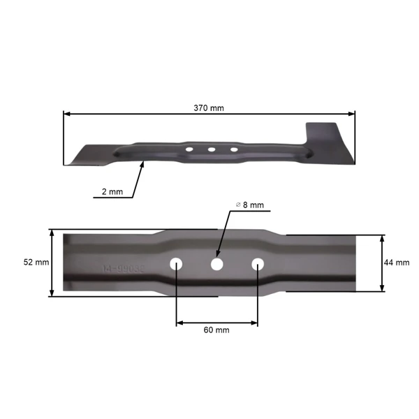 Mähmesser 37 cm (15") für Bosch Rotak Elektromäher (OEM F16800272 F016 L64 190 F016 800 272)