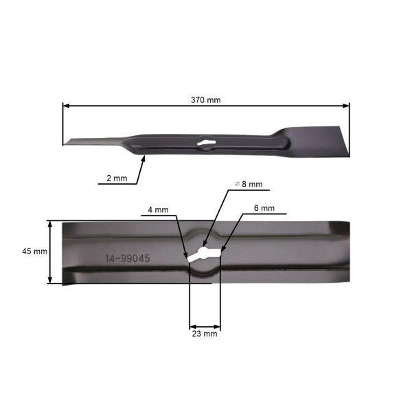 Mähmesser 37 cm (15") für Elektromäher Castorama Einhell Lux Obi (OEM 3405605 618817 2741775)