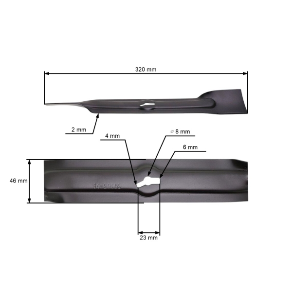 Mähmesser 37 cm (15") für Elektromäher Castorama FPLM 1000W YT5120
