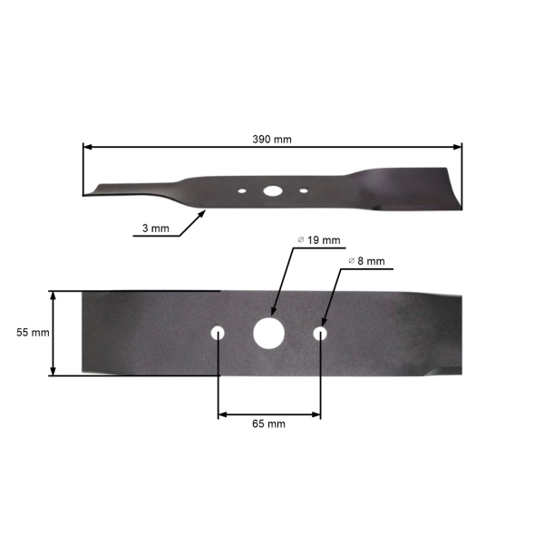 Mähmesser 39 cm (15") für Agroma Megagroup Faworyt Rasenmäher (OEM 270011810)