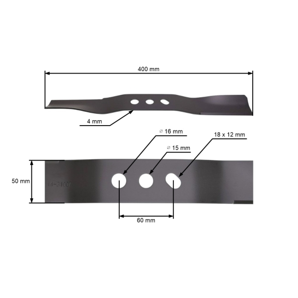 Mähmesser 40 cm (19") für chinesische Motormäher und Mäher aus Hobbymärkten NAC C400i-035